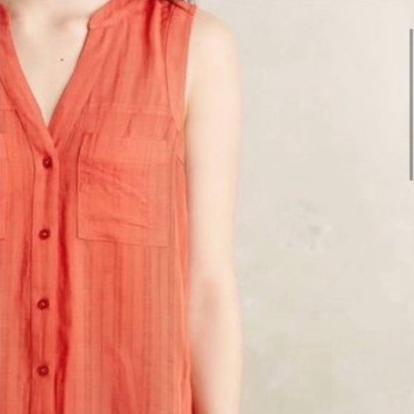 Relaxed Bohemian Orange Tank from Anthropologie - Picture 5 of 6